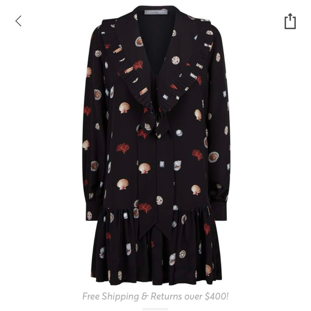 Alexander Mac queen Black Women's dress with Patterned Design